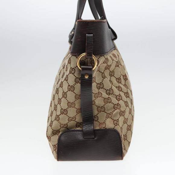 GUCCI GG Canvas Tote Bag Beige Brown Gold 106251 Auth 93839 - Picture 5 of 16